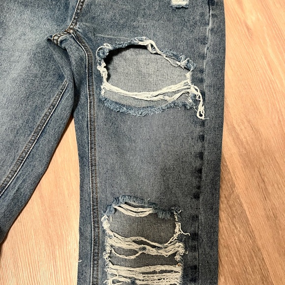 PETITE high waist ripped straight leg jeans - Picture 4 of 5